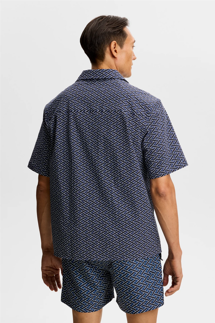 Donso Geo Resort Shirt Ladder Estate Navy