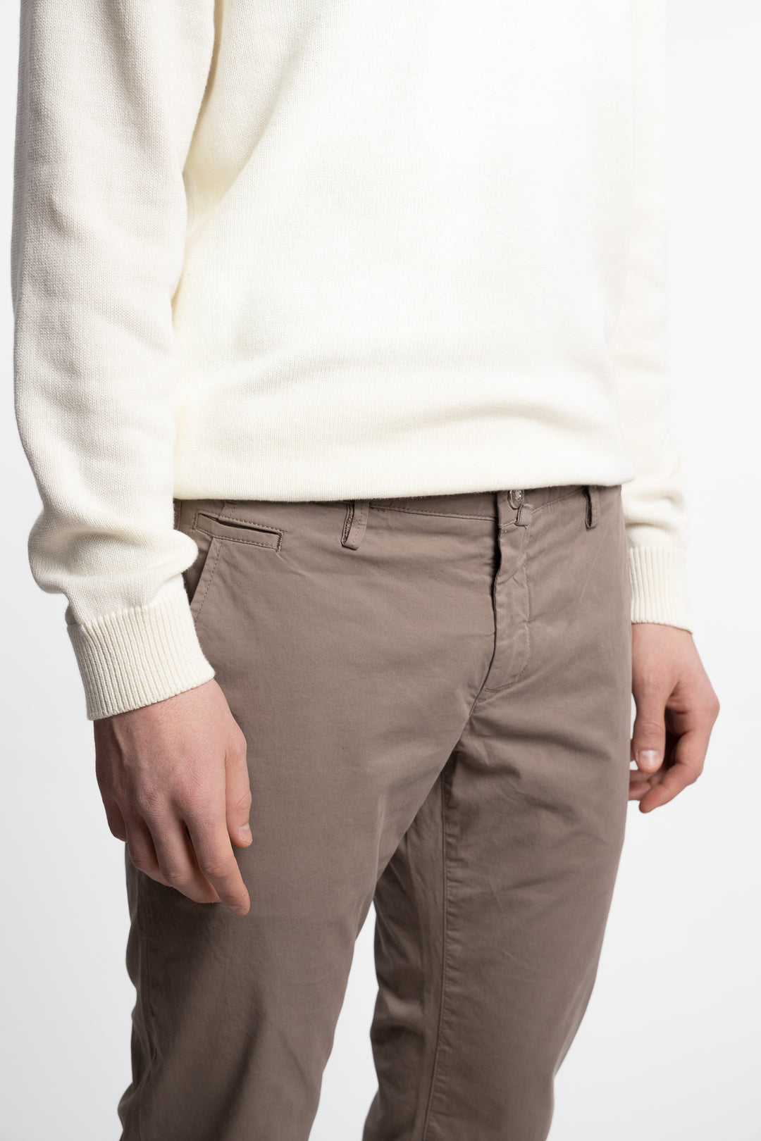 Bobby Slim Fit Stretch Cotton Bull Chinos Elephant Grey