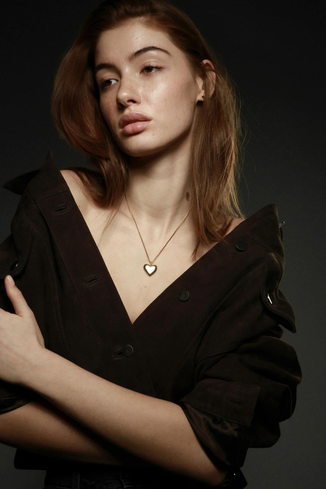 The Big Pebble Heart- Gold