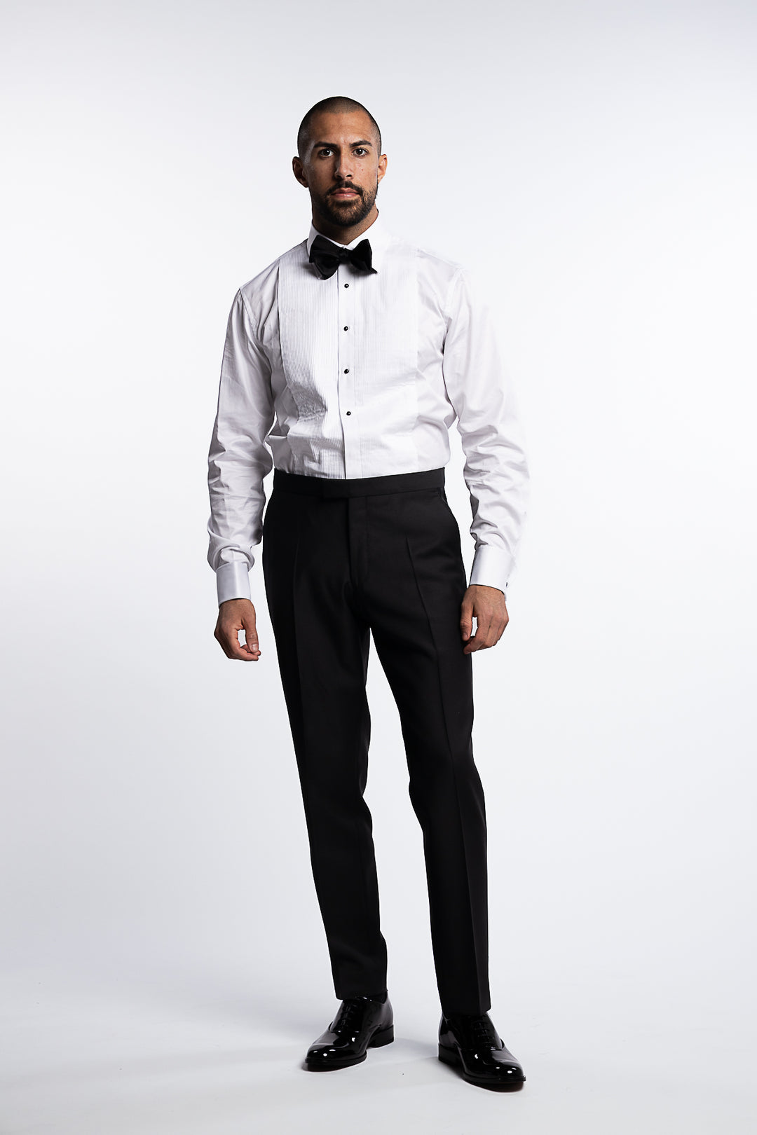 Denz Slim Fit Tuxedo Trousers Black
