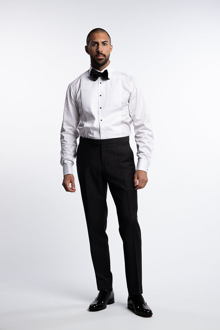 Denz Slim Fit Tuxedo Trousers Black