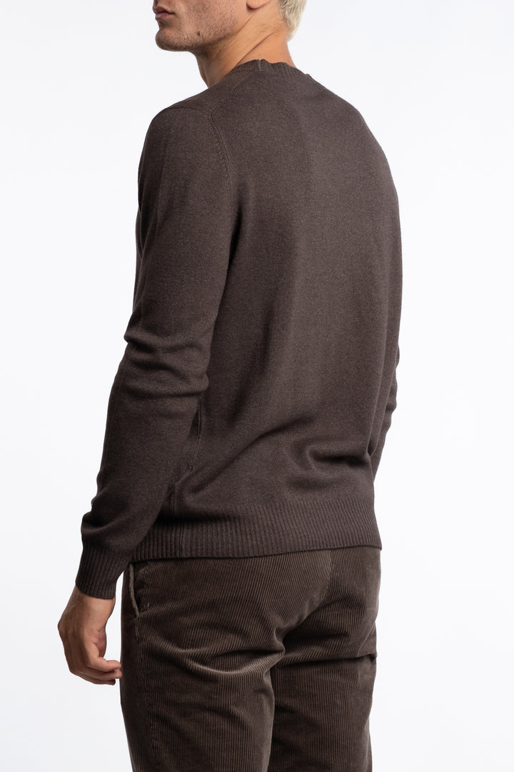 Crew Neck Vintage Wool/Cashmere Brown