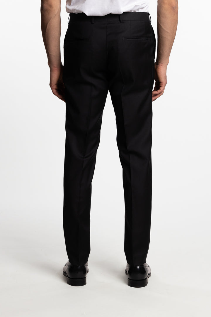 Palermo Slim Fit Wool Trousers Black