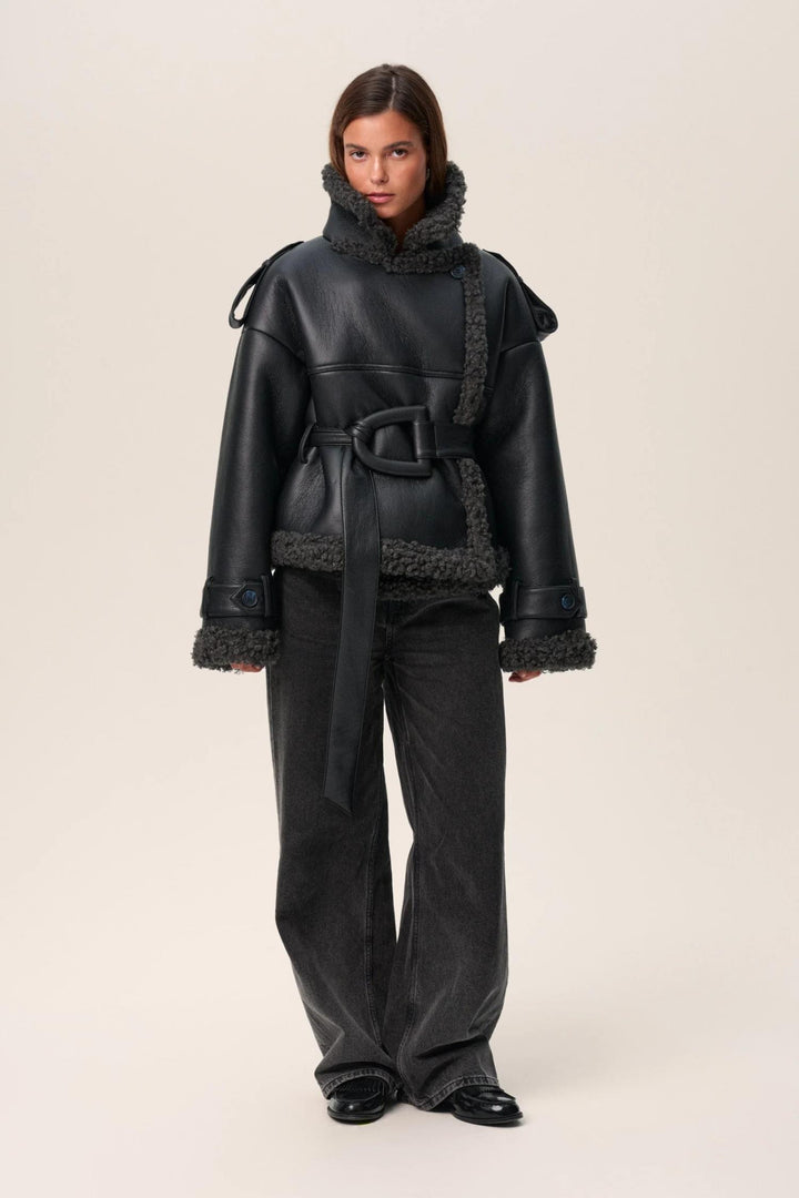 Manchester Cropped Jacket- Black