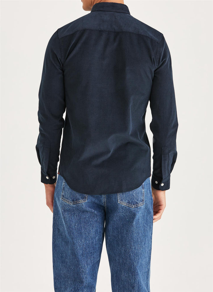 Douglas Slim Fit Cord Shirt Blue
