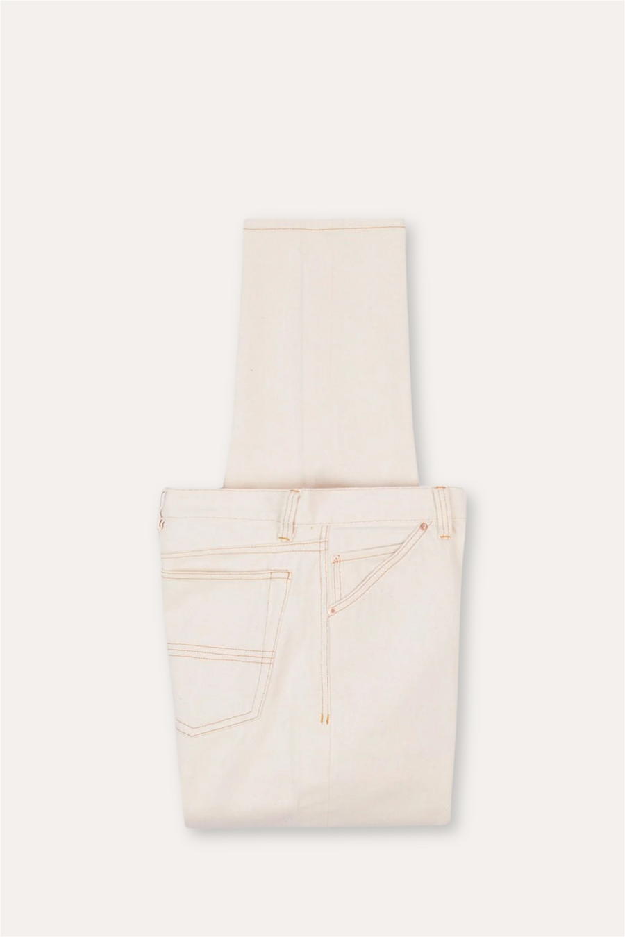 12.7oz Selvedge Denim Contrast Stitch Five-Pocket Jeans Ecru