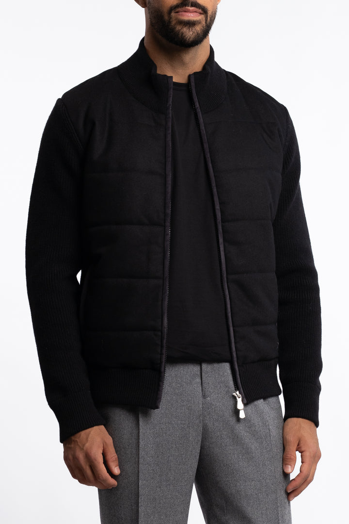 Super Geelong And Flannel Wool Jacket Black