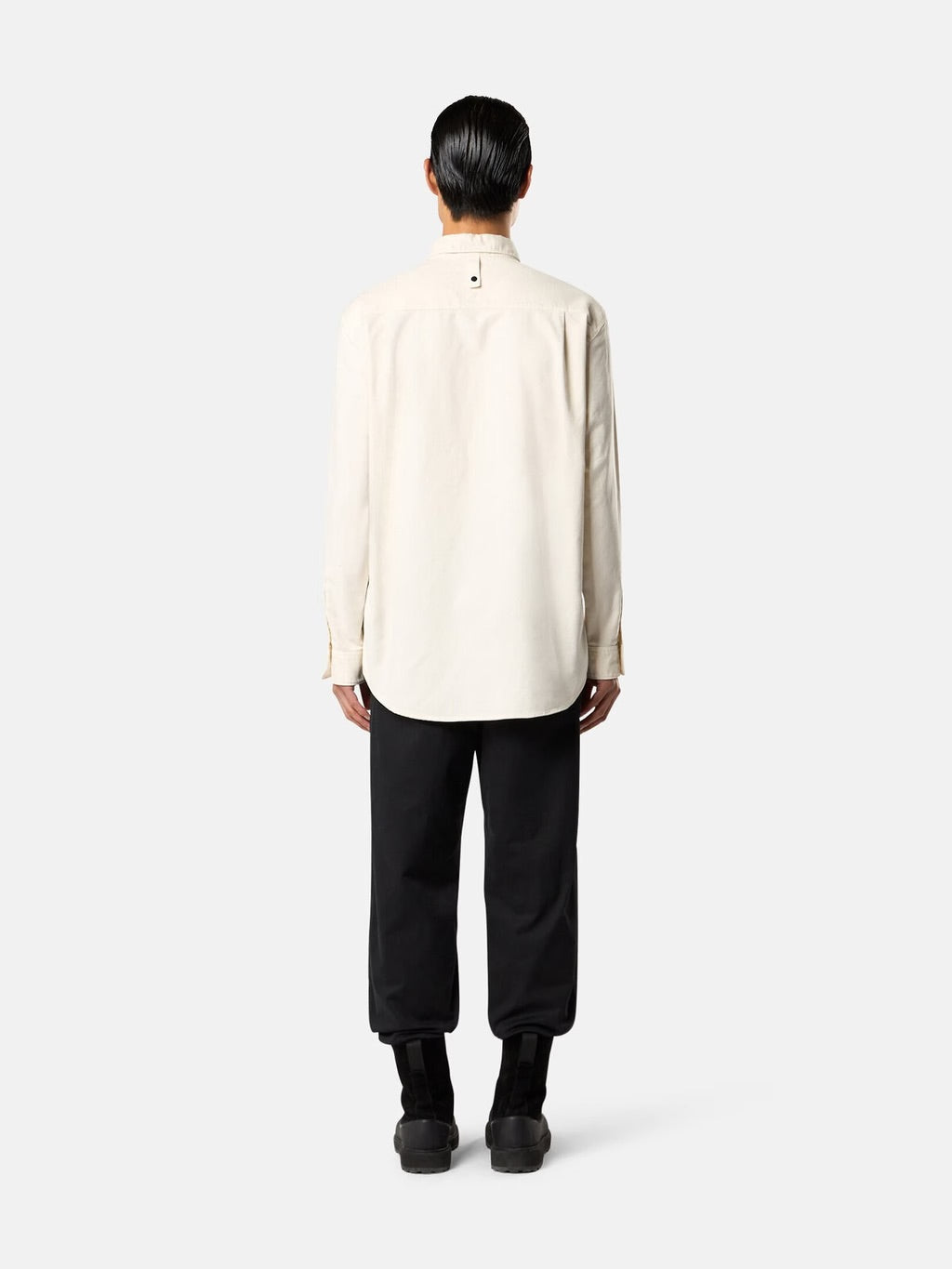 1100004 Comfort-Fit Long-Sleeve Shirt With Logo Embroidery Ivory