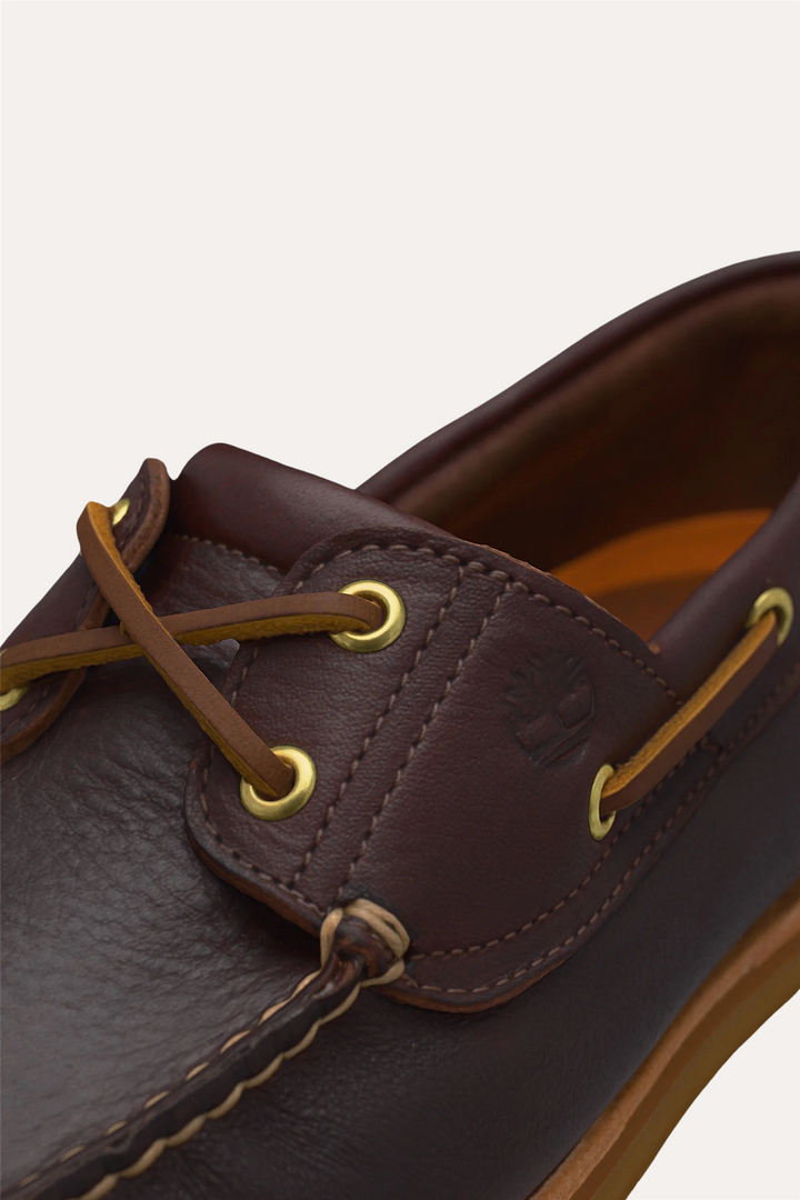 Crafted Eye Boat Shoe Dark Brown Full Grain