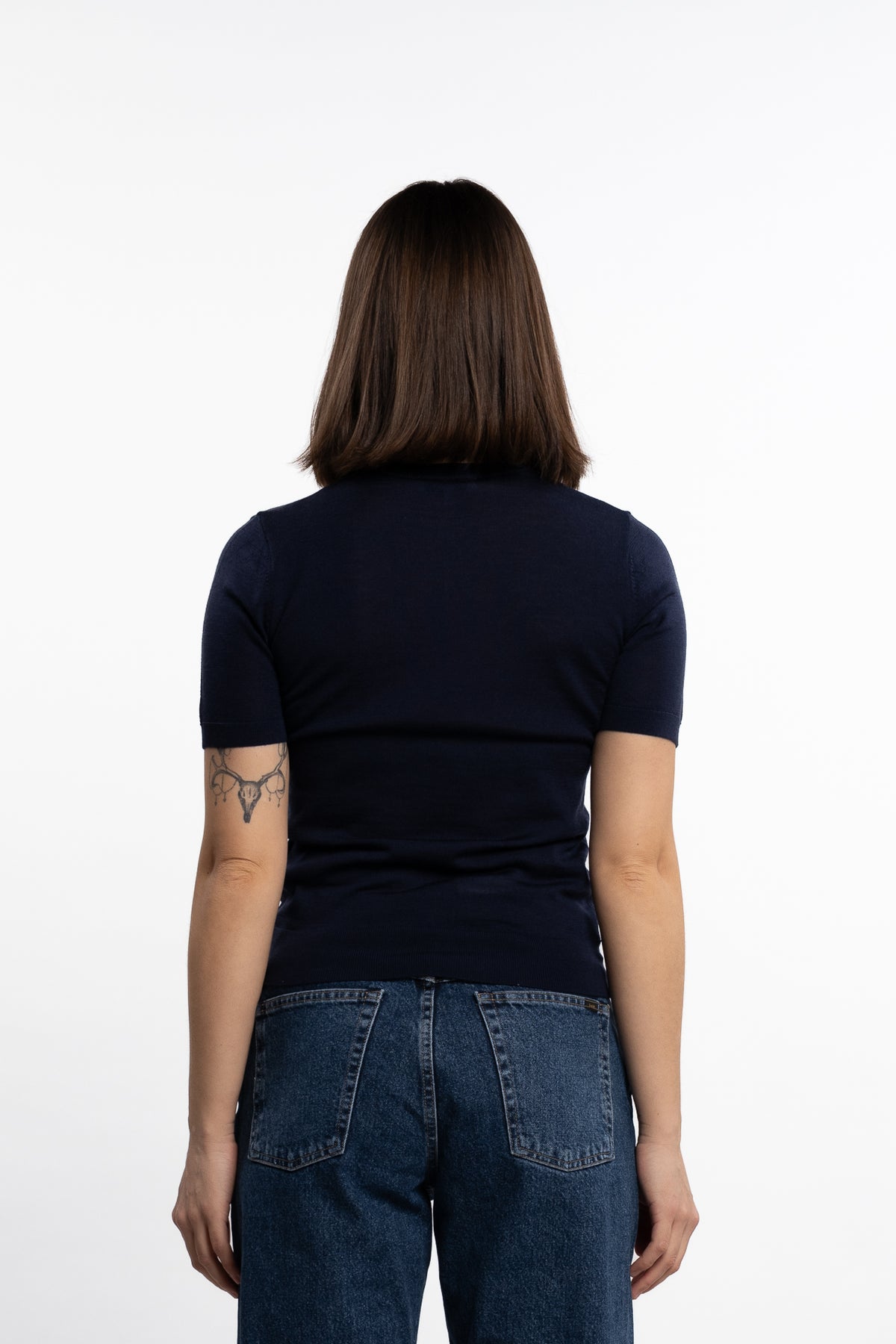 Vendome SS Merino Sweater- Navy