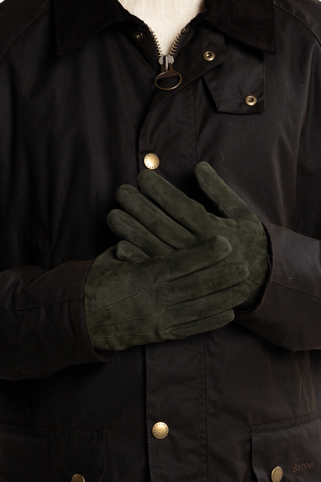 Robert Suede Leather Gloves Green