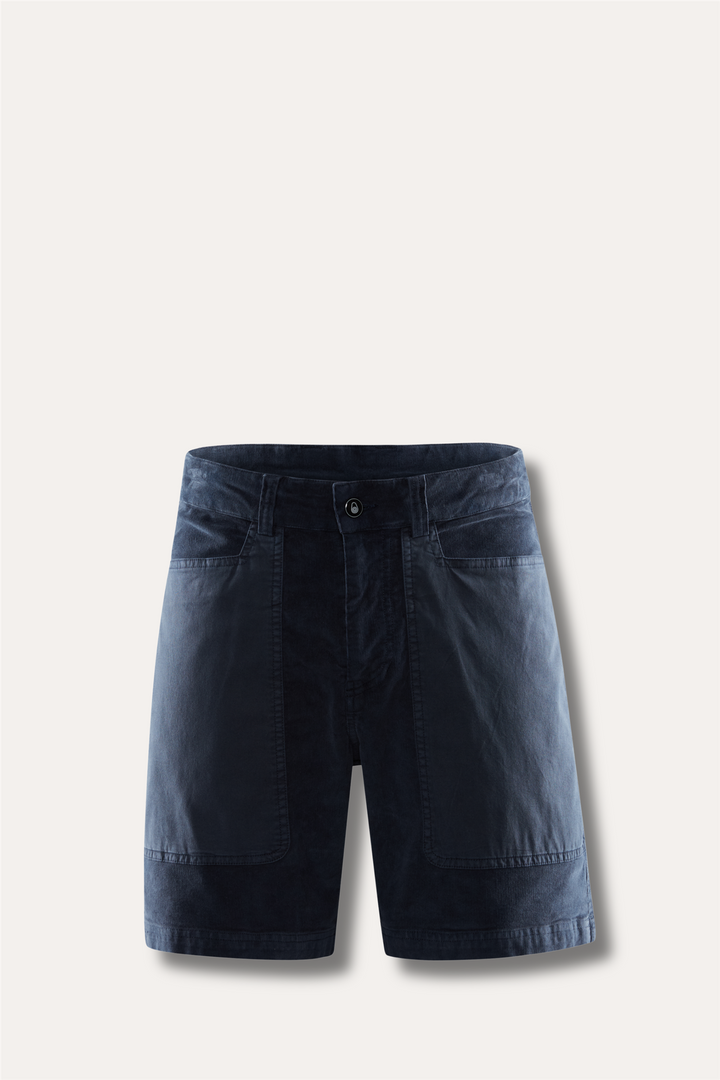 Blocked Corduroy Shorts Dark Steel Blue