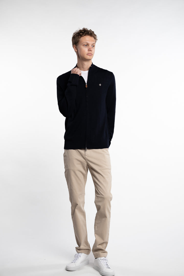 Merino Full-Zip Cardigan Navy