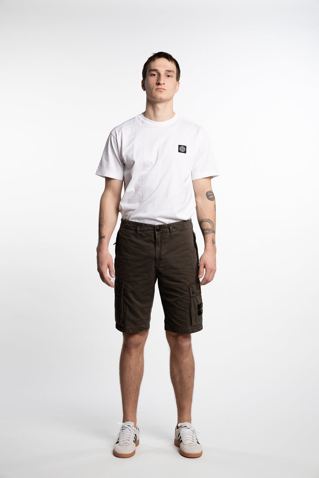 Slim Fit Cargo Bermuda Shorts With Zip Pockets Green