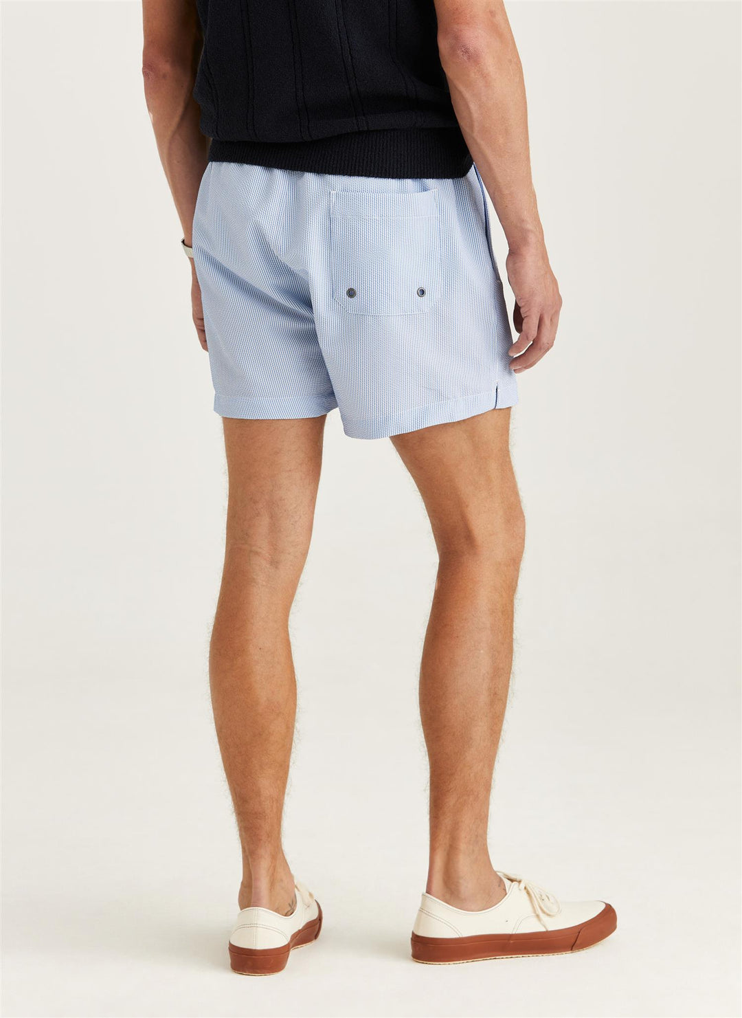 Morris Seersucker Bathing Trunks Lt Blue