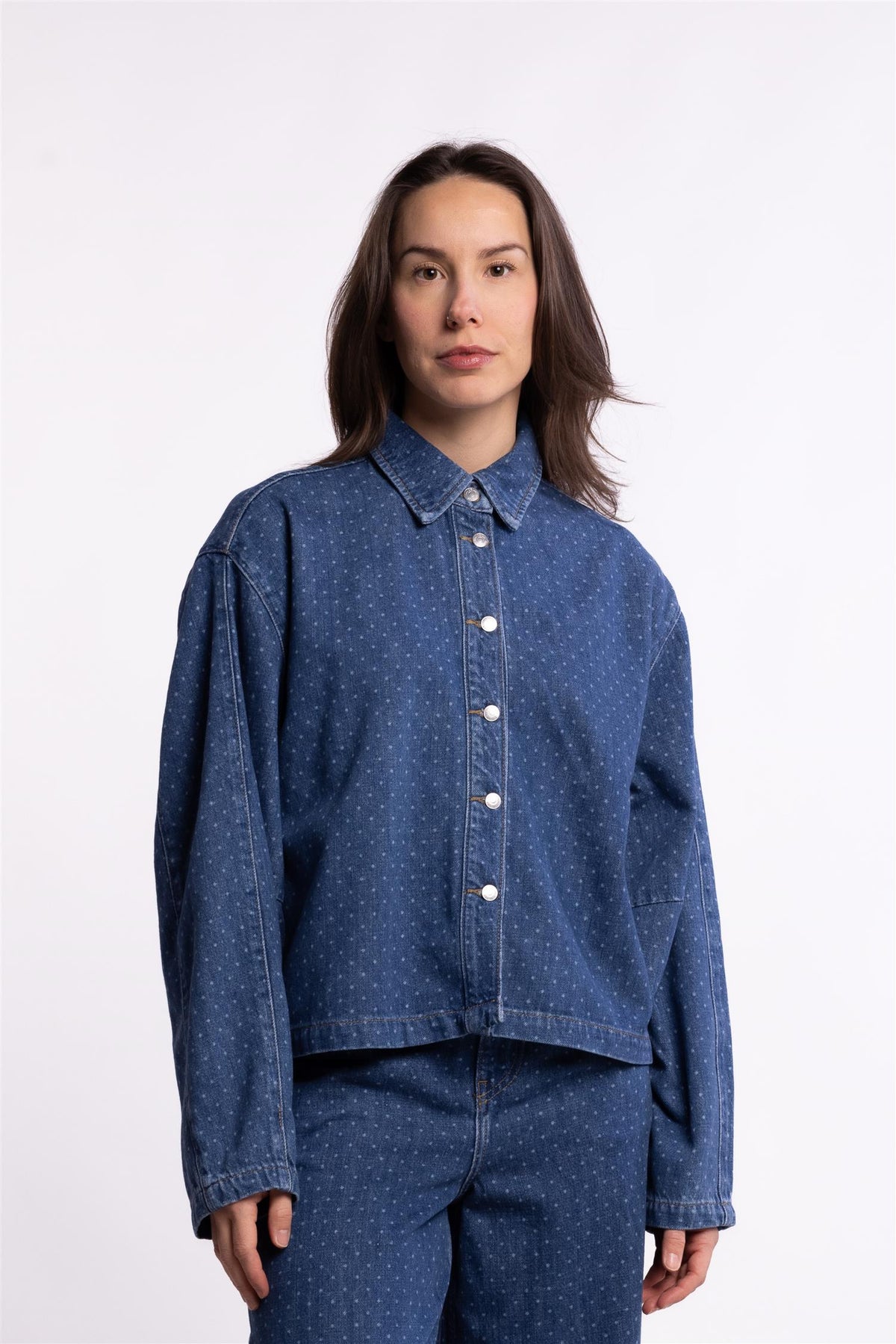Marley shirt - Mid Blue Dot