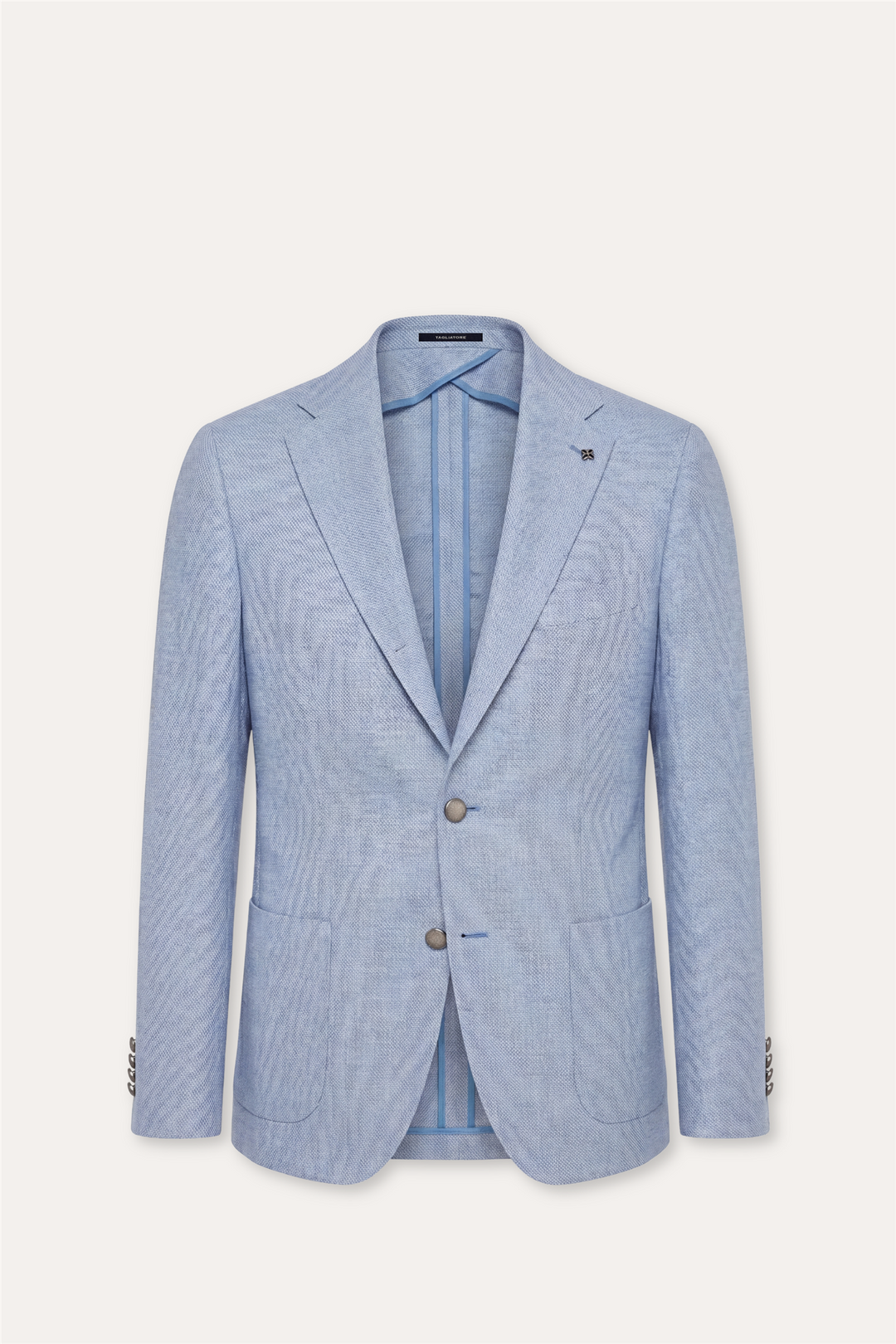 Linen/Wool Slim Fit Blazer Light Blue