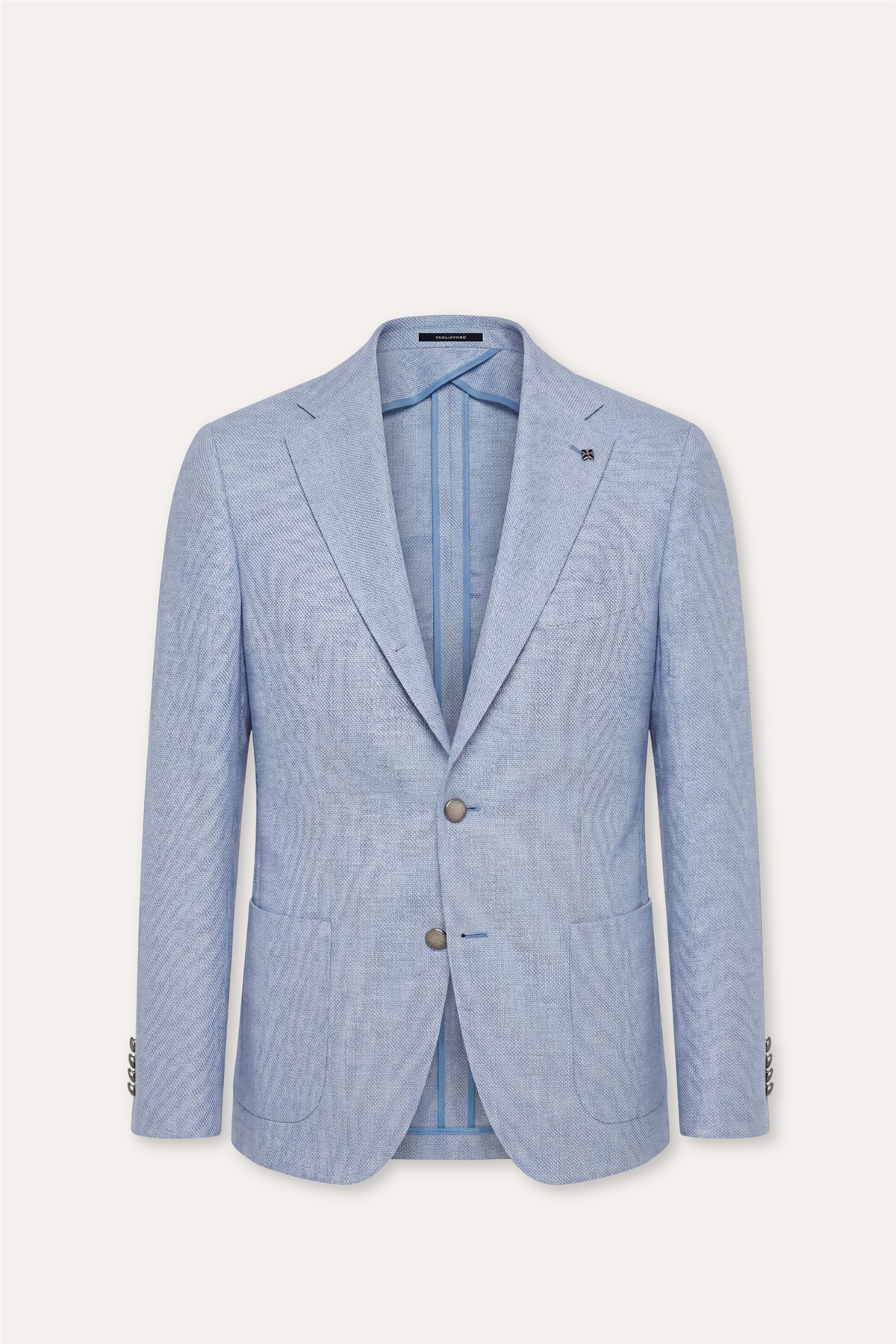 Linen/Wool Slim Fit Blazer Light Blue
