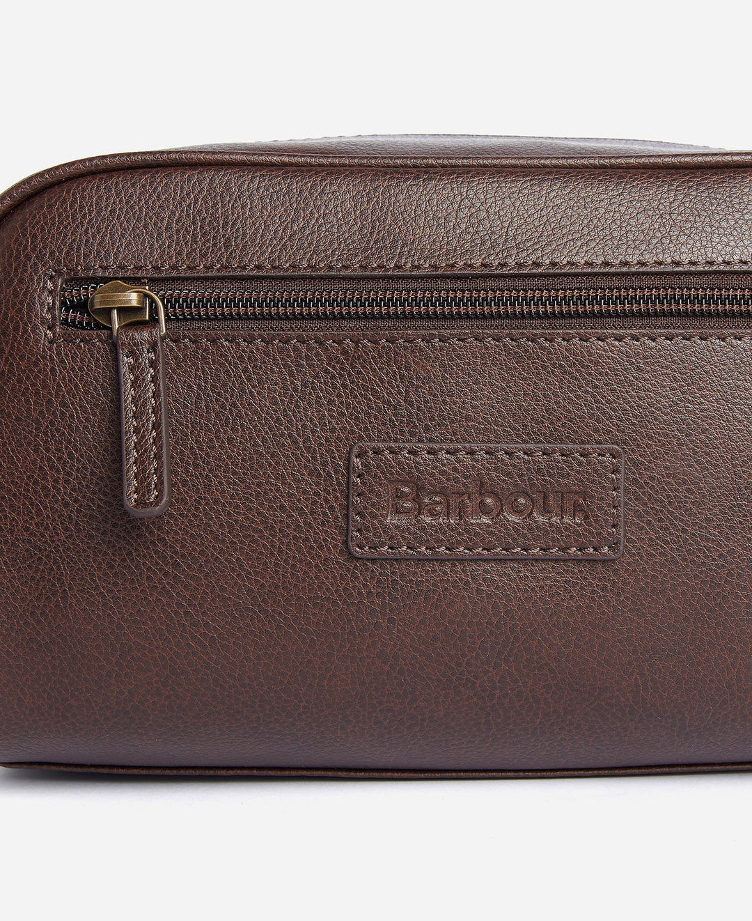 Leather Washbag Brown