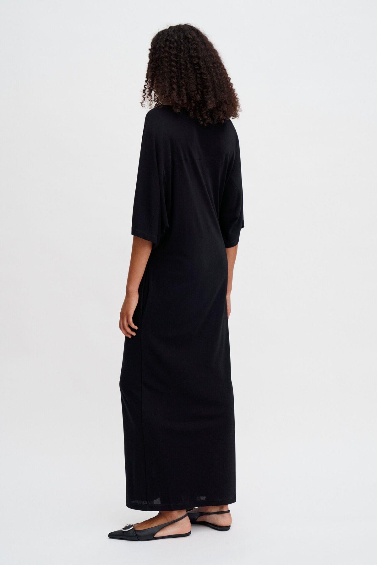 Crépe Jersey Batwing Dress - Black