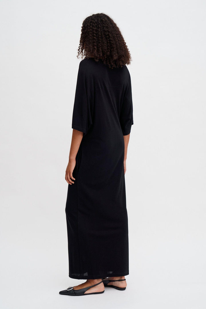 Crépe Jersey Batwing Dress - Black