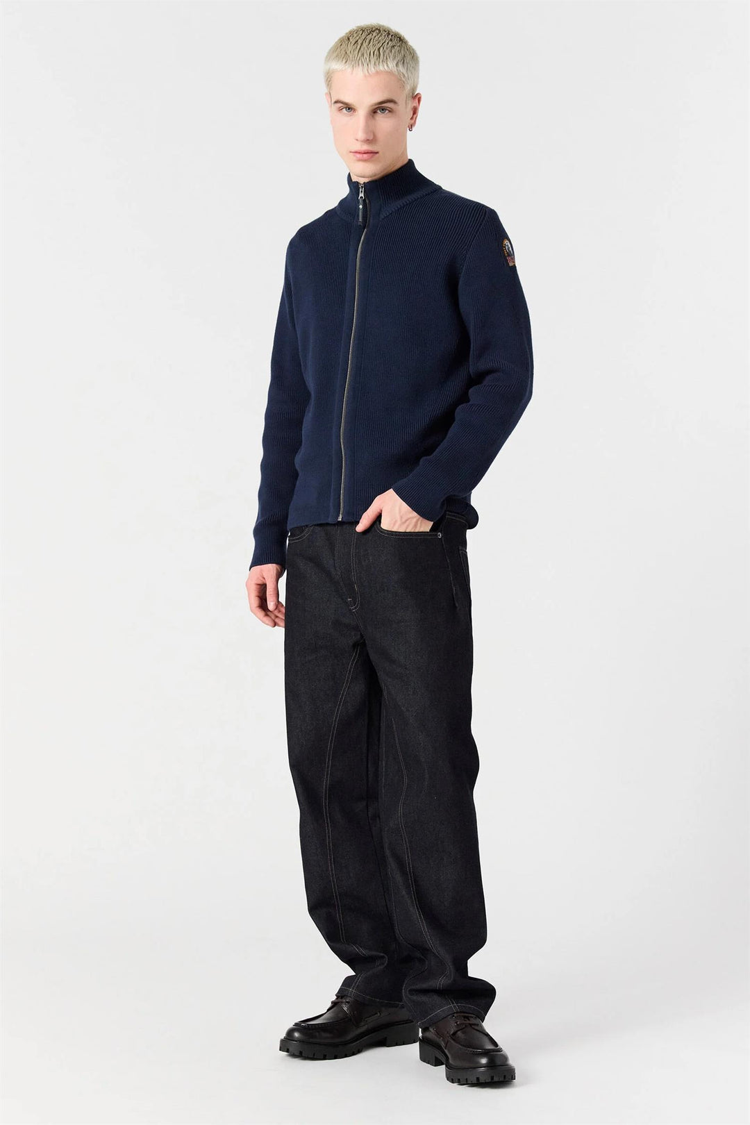 Manny Full Zip Cardigan Blue Navy