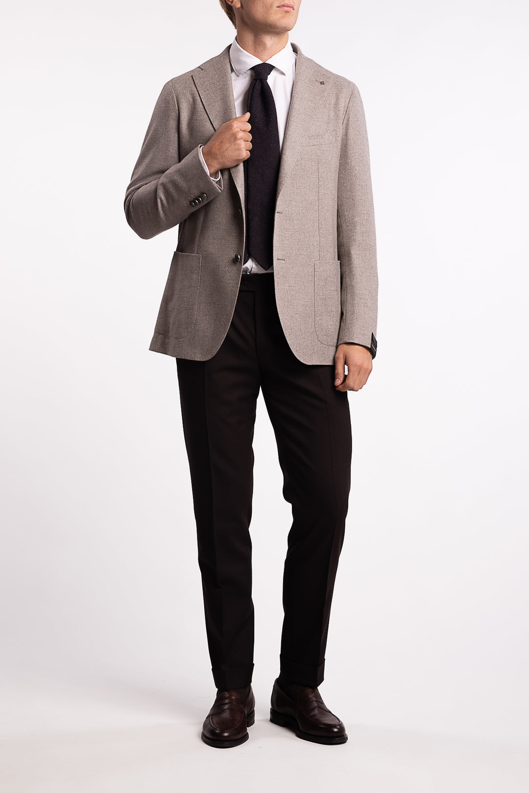 Virgin Wool/Cashmere Slim Fit Blazer Grey