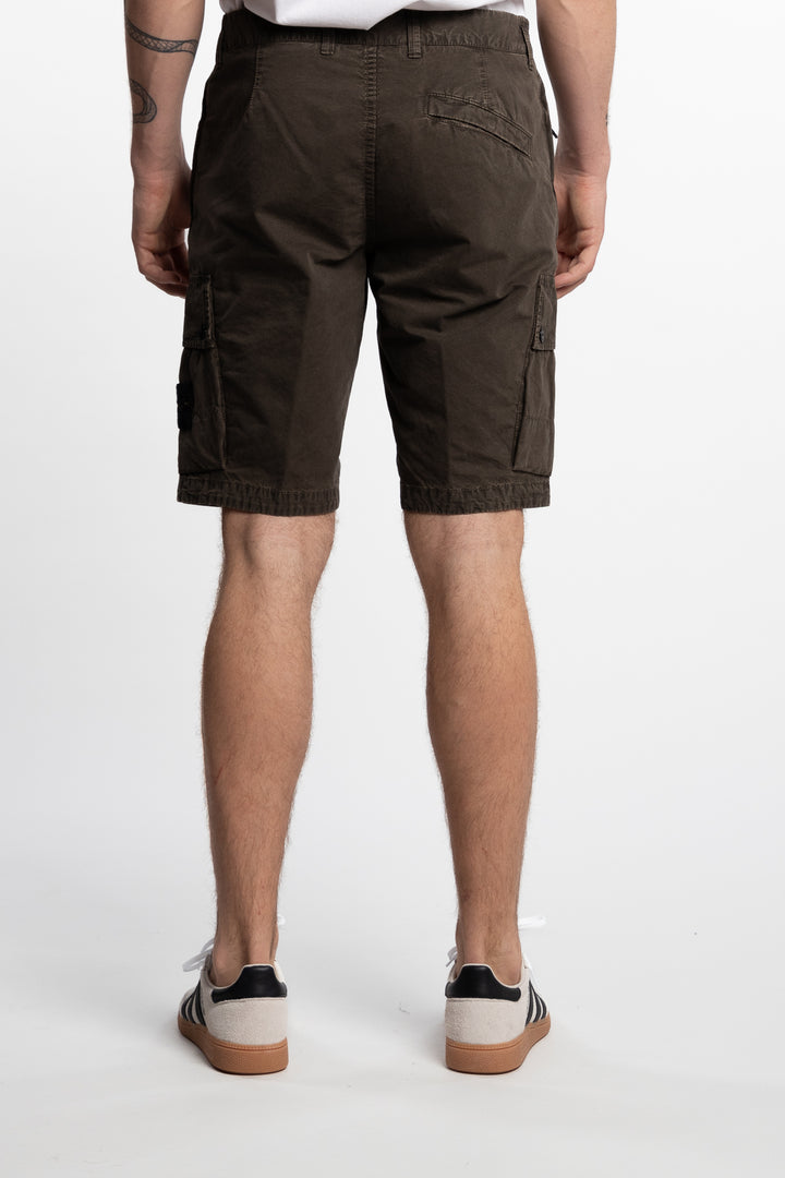 Slim Fit Cargo Bermuda Shorts With Zip Pockets Green