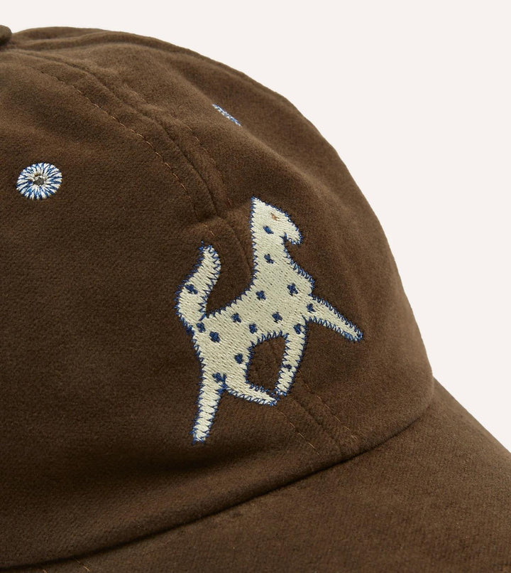 Horse Applique Moleskin Baseball Cap Brown