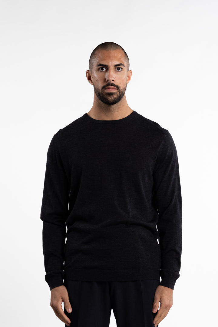 Rome O-Neck Sweater Coal Grey