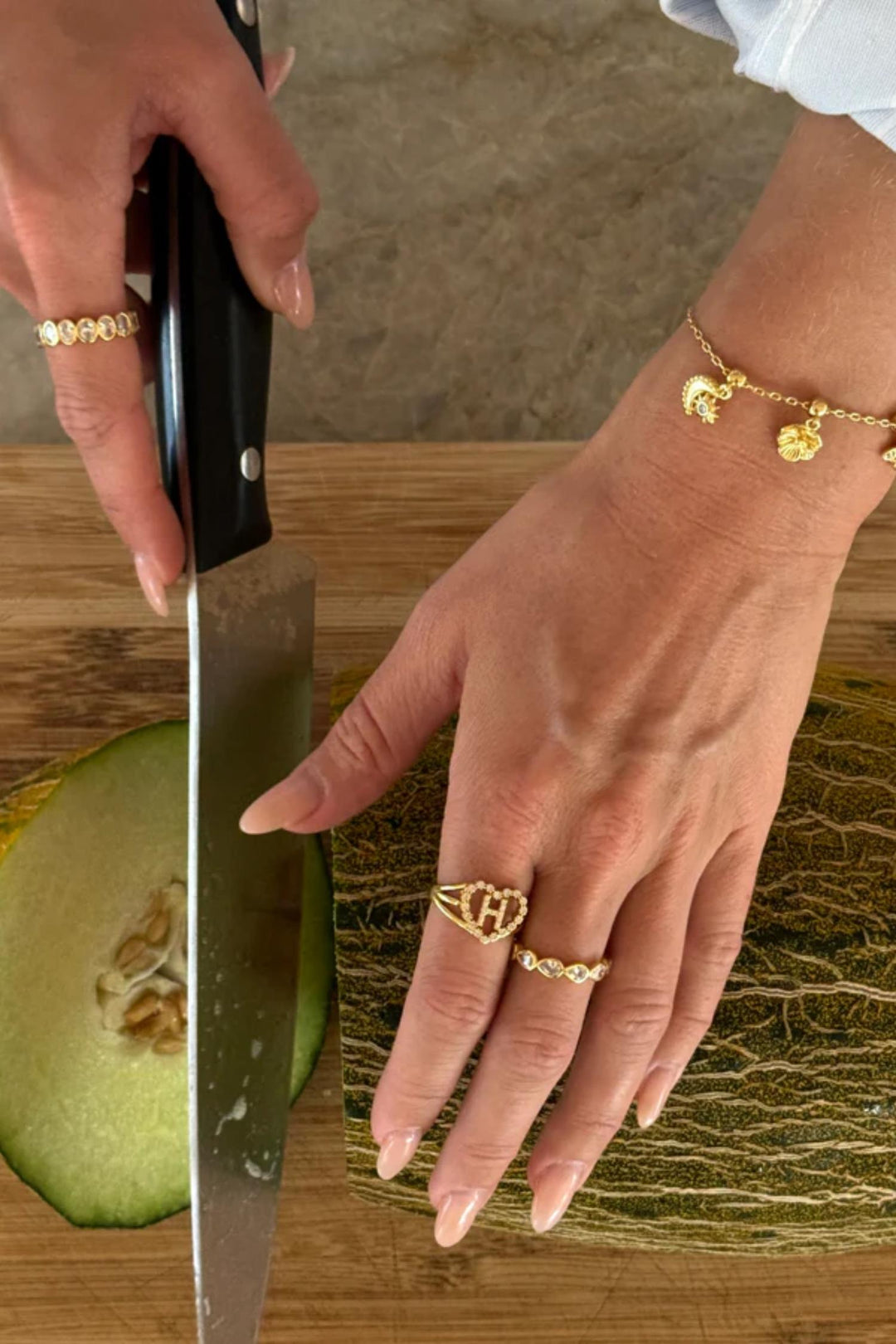 Diamond Band Ring Drop Gold