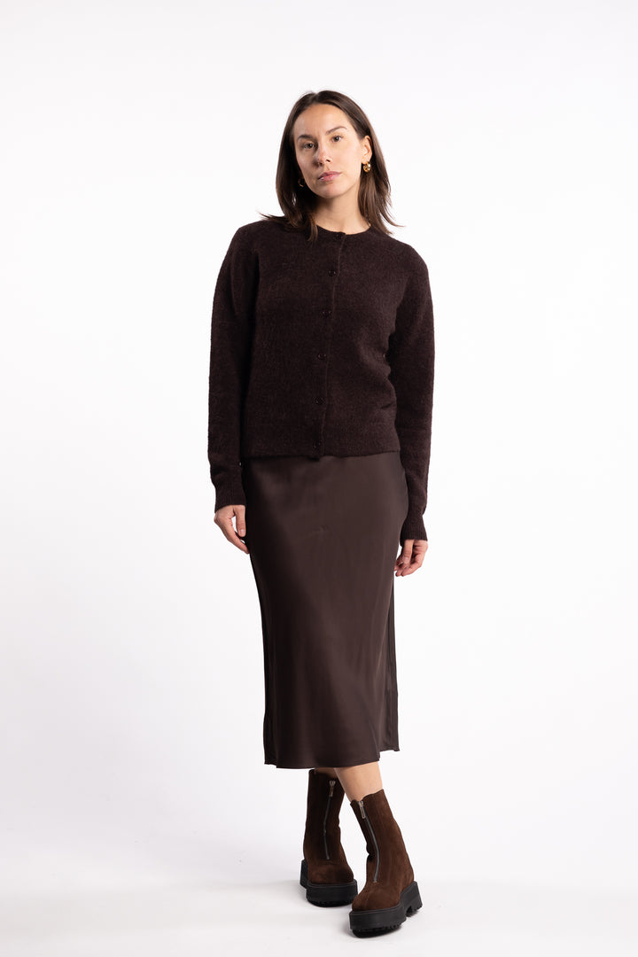 Nor Short Cardigan 7355 - Black Coffee
