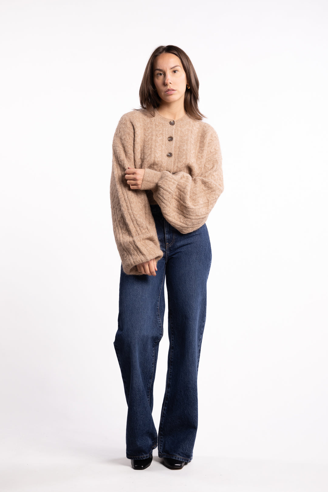 Merano Cardigan- Beige Melange