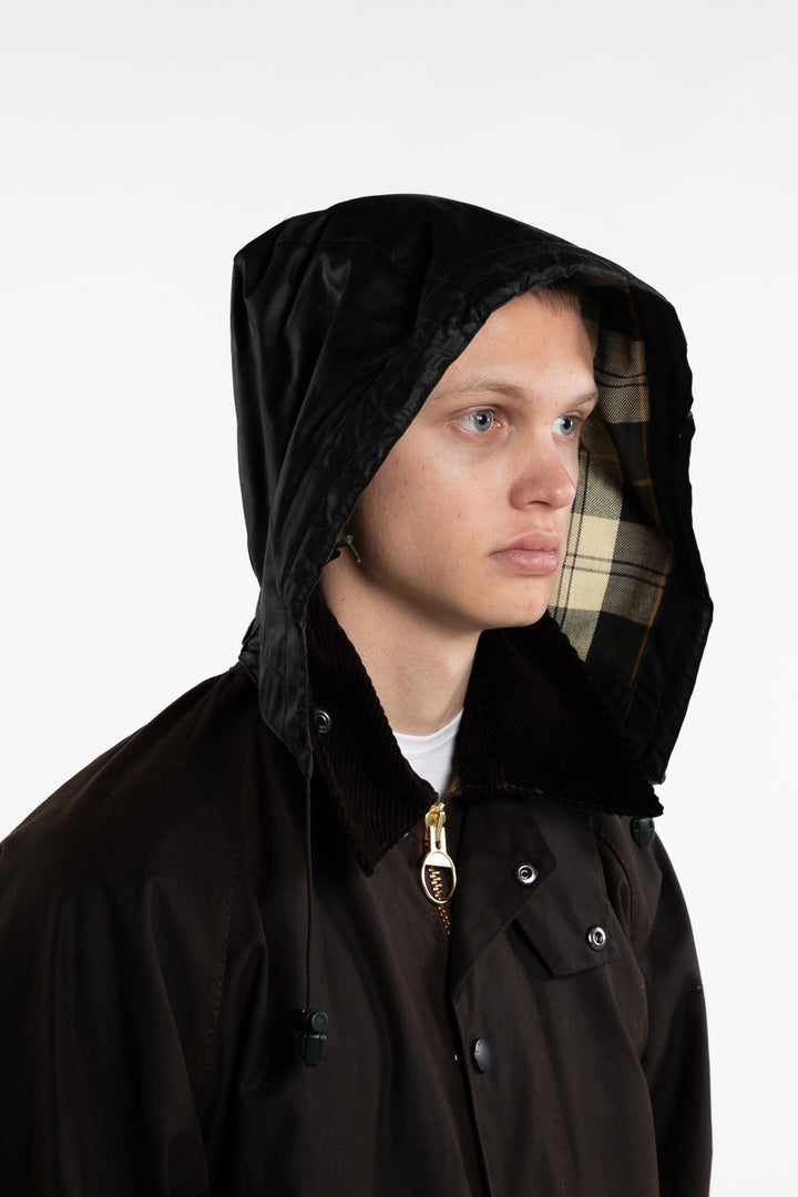 Waxed Cotton Plain Hood Sage