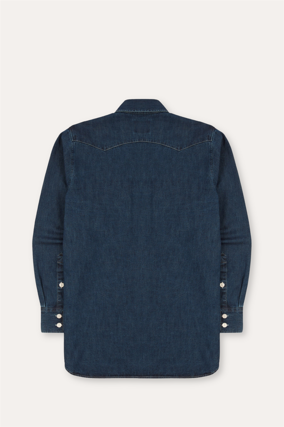 Indigo Rinse Denim Two-Pocket Western Shirt