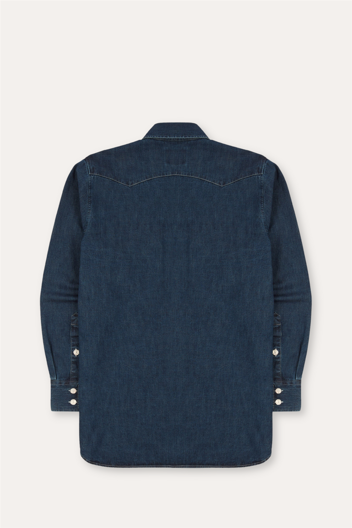 Indigo Rinse Denim Two-Pocket Western Shirt