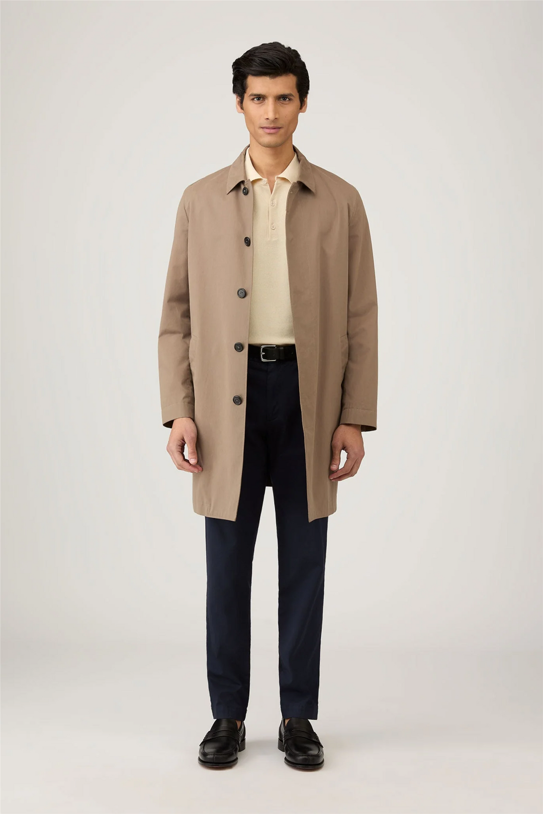 Cotton Knit Polo Shirt Ecru