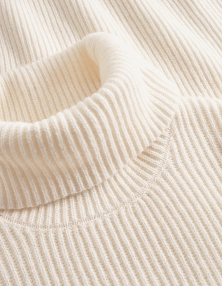 Eddie Wool Rib Rollneck Knit Ivory