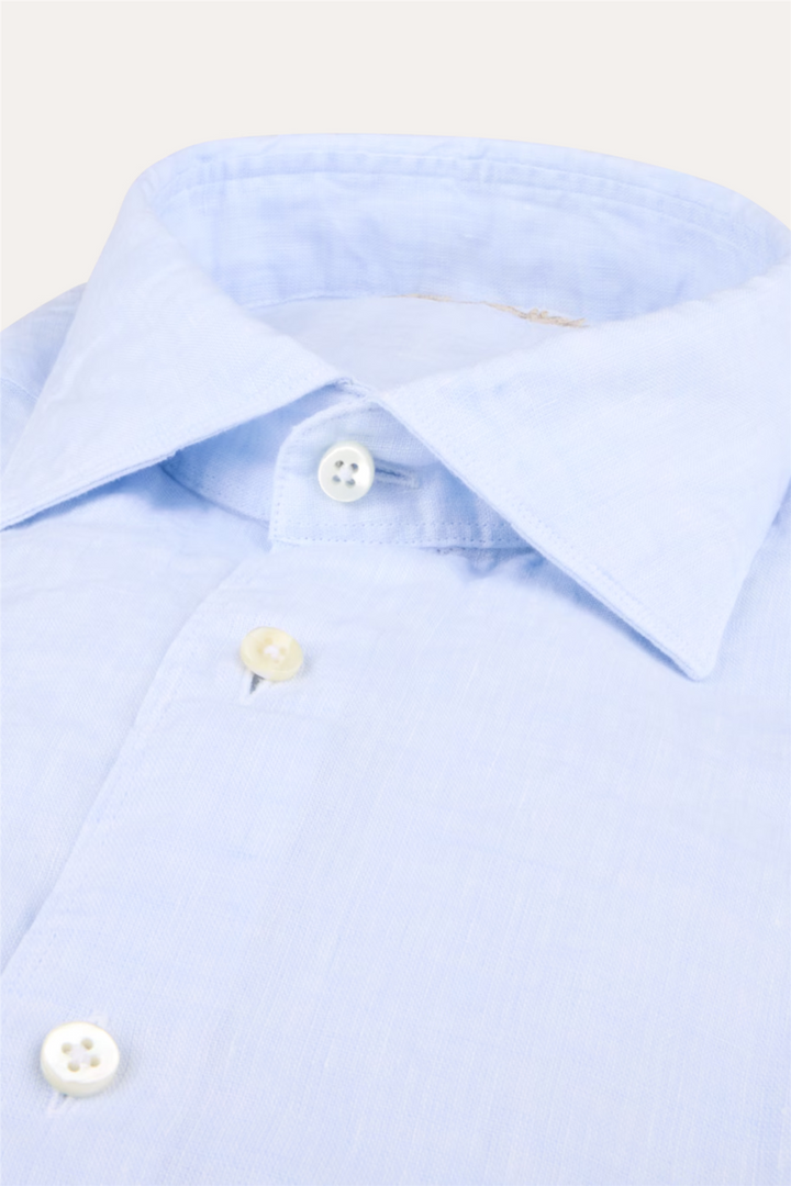 Slimline Linen Shirt Light Blue