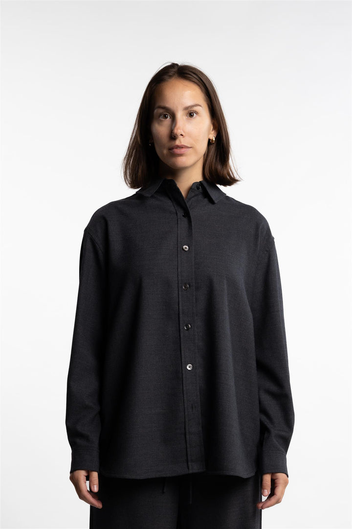 Tailored Oversized Shirt- Charcoal Grey