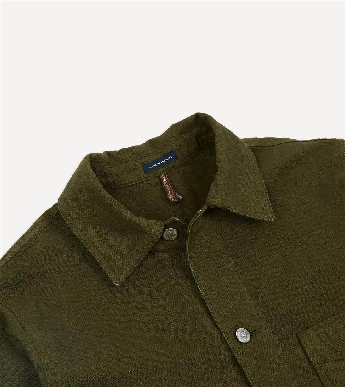 Cotton Duck Canvas Five-Pocket Chore Jacket Olive
