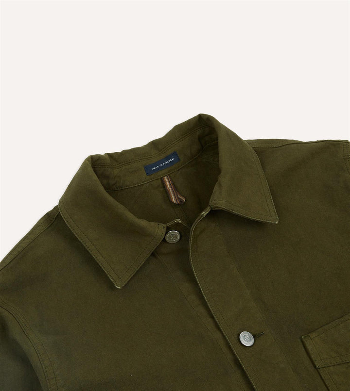Cotton Duck Canvas Five-Pocket Chore Jacket Olive