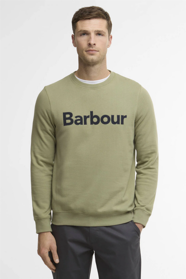 Pique Applique Crew Sweatshirt Laurel Green