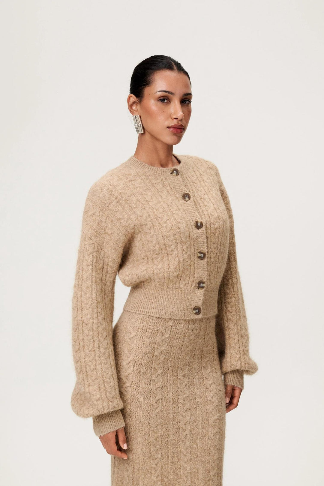 Merano Cardigan- Beige Melange