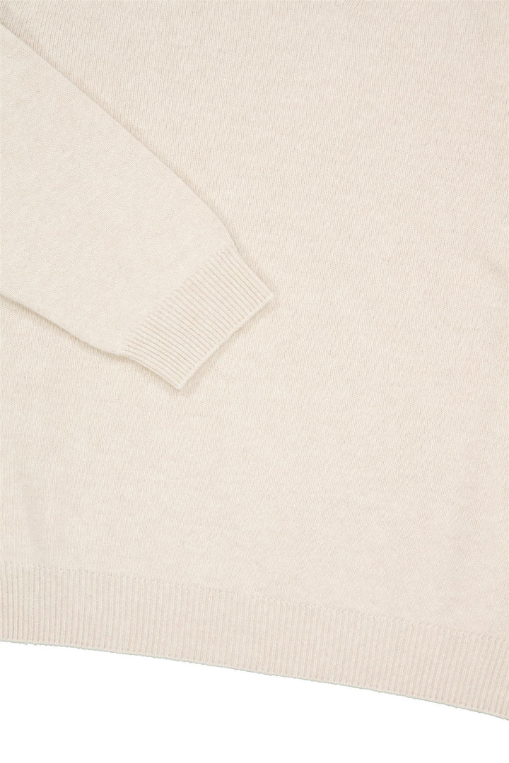 V-Neck Wool/Cashmere Sweater Cream