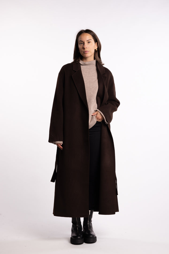 Double Wrap Coat- Molé Brown