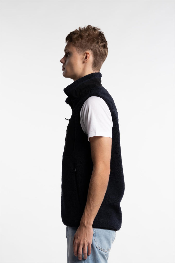 Bowman Pile Zip Vest Dark Navy