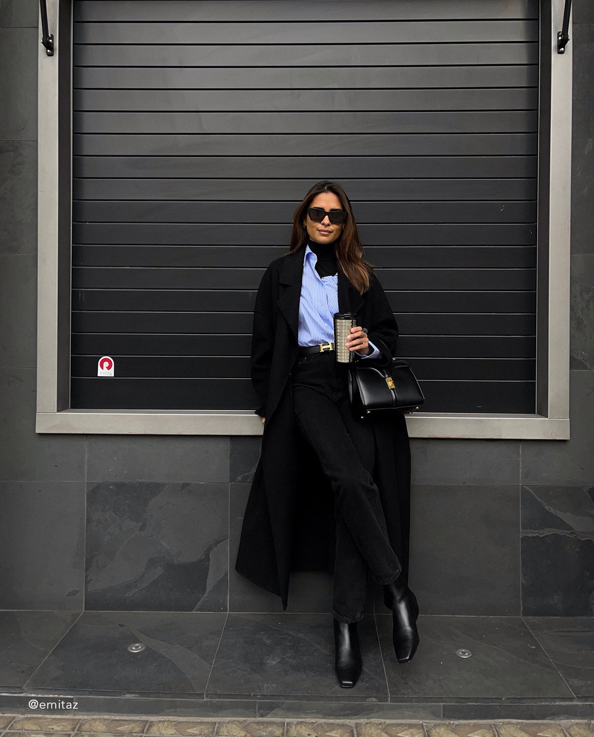 Rami Leather Black - modellbilde