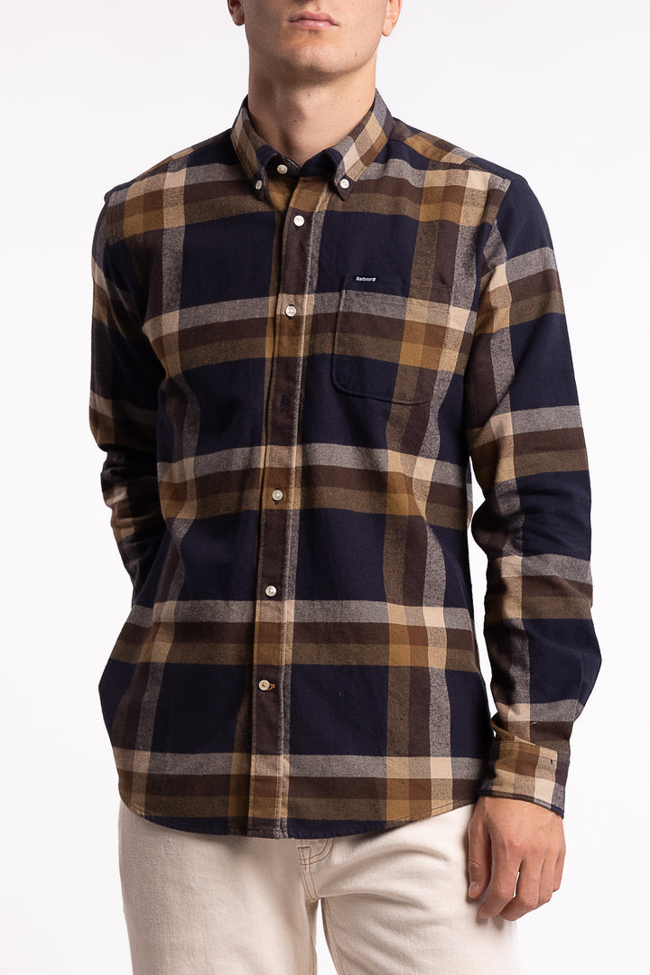 Folley Tailored Checked Shirt Navy