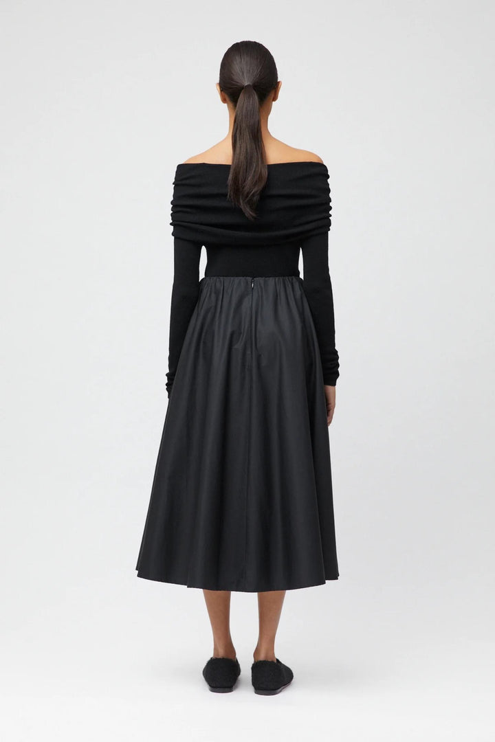 Off Shoulder Knit Top - Jet Black